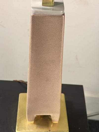 Tommi Parzinger MID CENTURY BRASS AND CERAMIC LAMP IN THE MANNER OF TOMMI PARZINGER