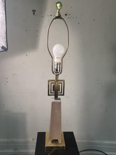 Tommi Parzinger MID CENTURY BRASS AND CERAMIC LAMP IN THE MANNER OF TOMMI PARZINGER