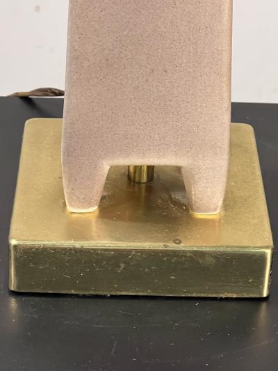 Tommi Parzinger MID CENTURY BRASS AND CERAMIC LAMP IN THE MANNER OF TOMMI PARZINGER
