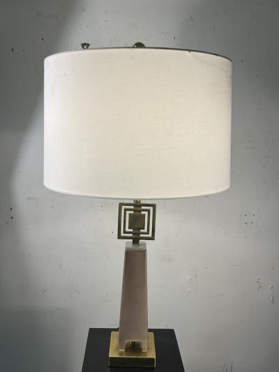 Tommi Parzinger MID CENTURY BRASS AND CERAMIC LAMP IN THE MANNER OF TOMMI PARZINGER