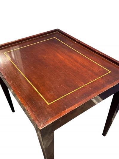 Tommi Parzinger MID CENTURY INLAID MAHOGANY GAME TABLE IN THE MANNER OF TOMMI PARZINGER