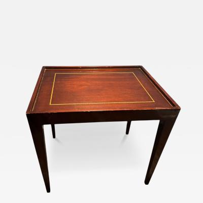 Tommi Parzinger MID CENTURY INLAID MAHOGANY GAME TABLE IN THE MANNER OF TOMMI PARZINGER