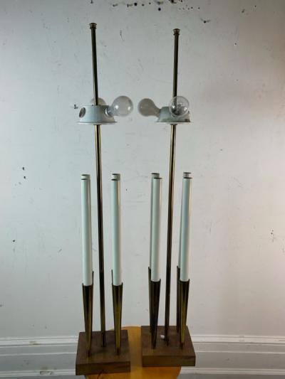 Tommi Parzinger MID CENTURY MODERNIST BRASS LAMPS IN THE MANNER OF TOMMI PARZINGER