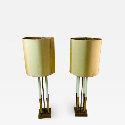 Tommi Parzinger MID CENTURY MODERNIST BRASS LAMPS IN THE MANNER OF TOMMI PARZINGER