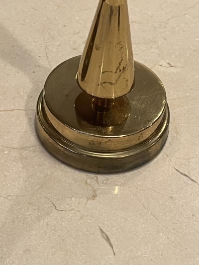 Tommi Parzinger MID CENTURY PAIR OF BRASS CANDLESTICKS IN THE MANNER OF TOMMI PARZINGER