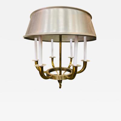 Tommi Parzinger MODERNIST NICKEL AND BRASS CHANDELIER BY TOMMI PARZINGER