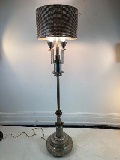 Tommi Parzinger MONUMENTAL ART DECO REVIVAL FLOOR LAMP IN THE MANNER OF TOMMI PARZINGER
