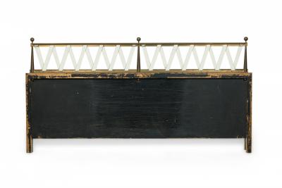 Tommi Parzinger Mid Century American Brass and Leather King Size Headboard
