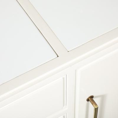 Tommi Parzinger Mid Century Cream Lacquer w Black Lacquer Supports Sideboard by Tommi Parzinger