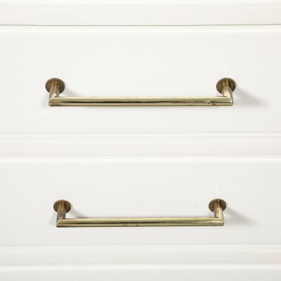 Tommi Parzinger Mid Century Cream Lacquer w Black Lacquer Supports Sideboard by Tommi Parzinger