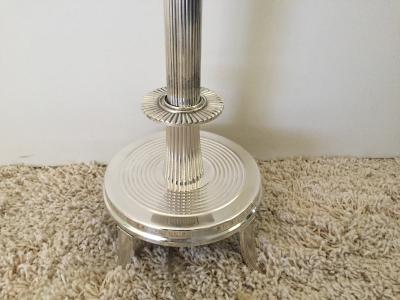 Tommi Parzinger Mid Century Modern Polished Nickel Urn Form Torch re by Tommi Parzinger