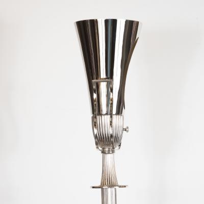 Tommi Parzinger Mid Century Modern Polished Nickel Urn Form Torch re by Tommi Parzinger