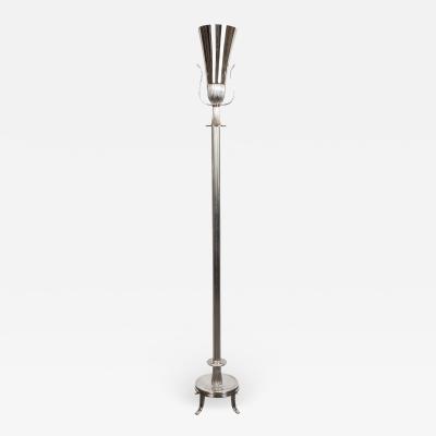 Tommi Parzinger Mid Century Modern Polished Nickel Urn Form Torch re by Tommi Parzinger