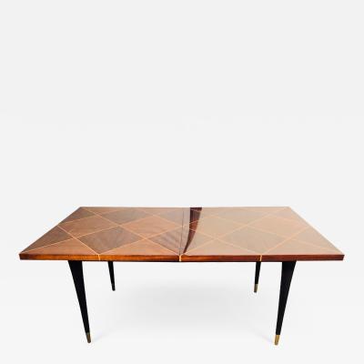 Tommi Parzinger Mid Century Modern Tommi Parzinger Tagged Dining Table with Two Leaves