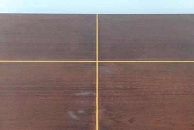 Tommi Parzinger Modern Mahogany and Maple Parquetry Inlaid Dining Table by Tommi Parzinger