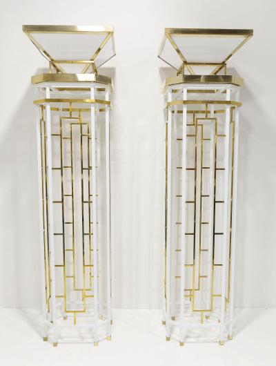 Tommi Parzinger Monumental Brass and Metal Torchieres