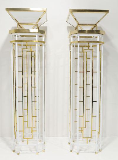 Tommi Parzinger Monumental Brass and Metal Torchieres