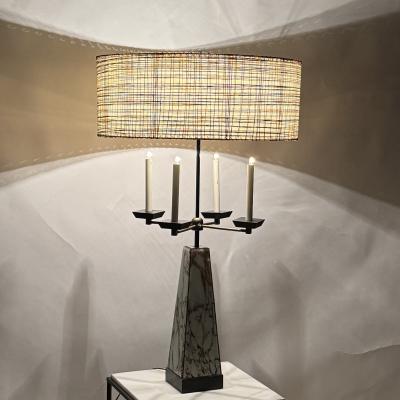 Tommi Parzinger Monumental Mid Century Obelisk Candelabra Lamp in the Style of Tommi Parzinger