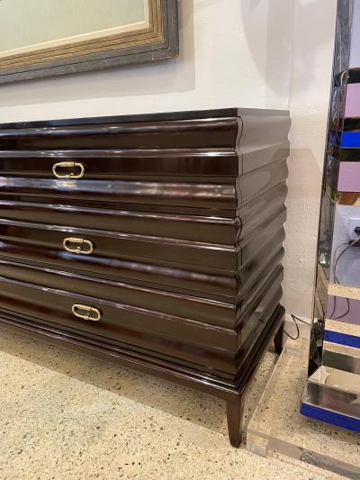 Tommi Parzinger Original Tommi Parzinger Sculpted Front Chest of Drawers Signed