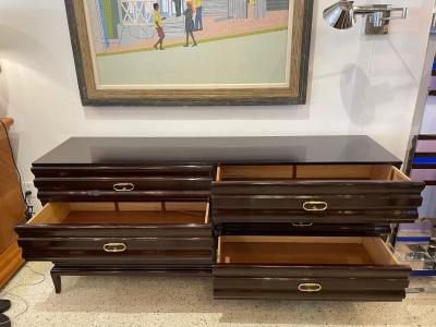 Tommi Parzinger Original Tommi Parzinger Sculpted Front Chest of Drawers Signed