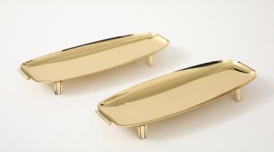 Tommi Parzinger Pair Tommi Parzinger Brass Serving Trays