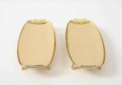 Tommi Parzinger Pair Tommi Parzinger Brass Serving Trays