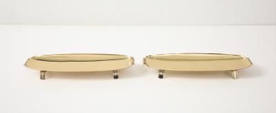 Tommi Parzinger Pair Tommi Parzinger Brass Serving Trays