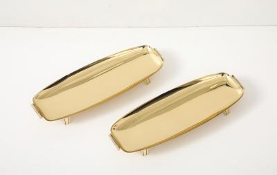 Tommi Parzinger Pair Tommi Parzinger Brass Serving Trays