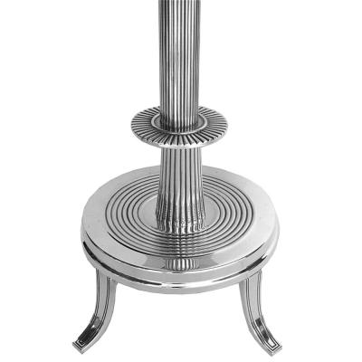 Tommi Parzinger Pair of 1940s Silver Plated Torchiere Floor Lamps by Tommi Parzinger