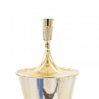 Tommi Parzinger Pair of American Art Moderne Parzinger Silver Plate Urn Table Lamps