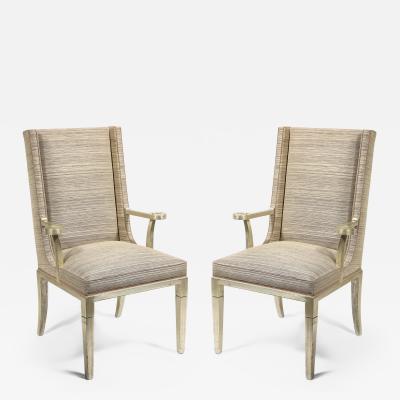 Tommi Parzinger Pair of Silver Gilt Arm Chairs