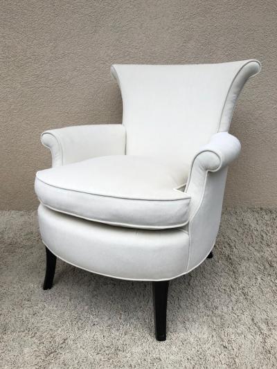 Tommi Parzinger Pair of Tommi Parzinger Petite Slipper Chairs Club Arm Chairs