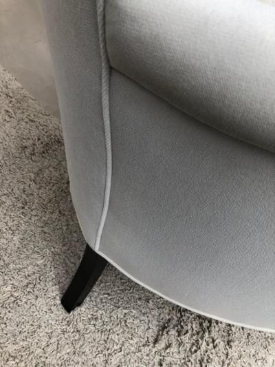 Tommi Parzinger Pair of Tommi Parzinger Petite Slipper Chairs Club Arm Chairs