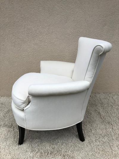 Tommi Parzinger Pair of Tommi Parzinger Petite Slipper Chairs Club Arm Chairs