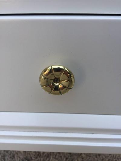 Tommi Parzinger Pair of Tommi Parzinger White Lacquered Elegant Two Tier End Tables Nightstands