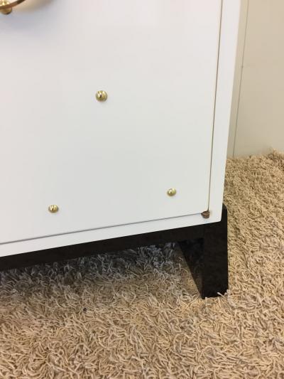 Tommi Parzinger Parzinger Original White Lacquered Studded Cabinet