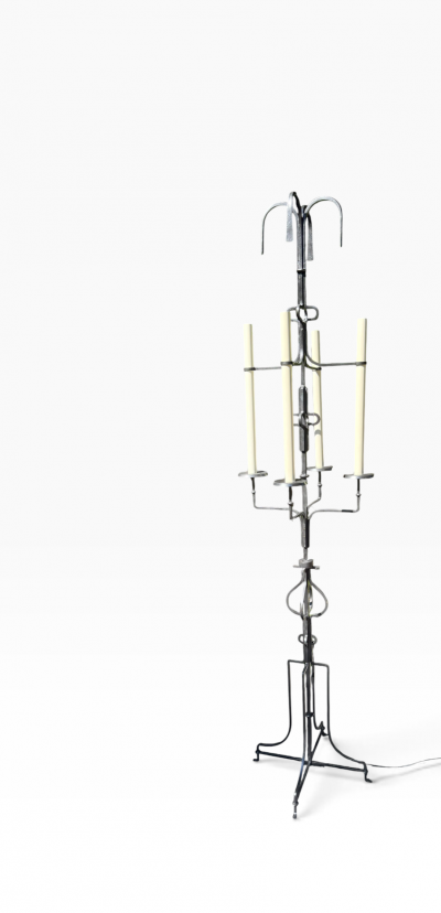 Tommi Parzinger RARE MID CENTURY SCULPTED IRON FLOOR LAMP BY TOMMI PARZINGER