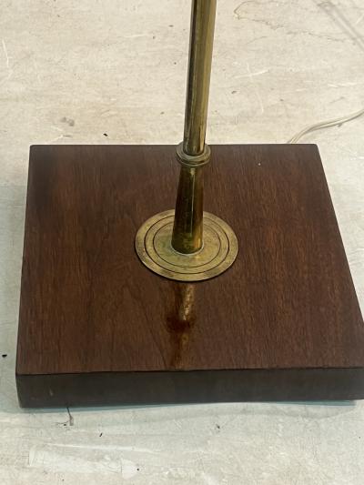 Tommi Parzinger RARE PAIR OF TOMMI PARZINGER BRASS FLOWER AND MAHOGANY BASE FLOOR LAMPS