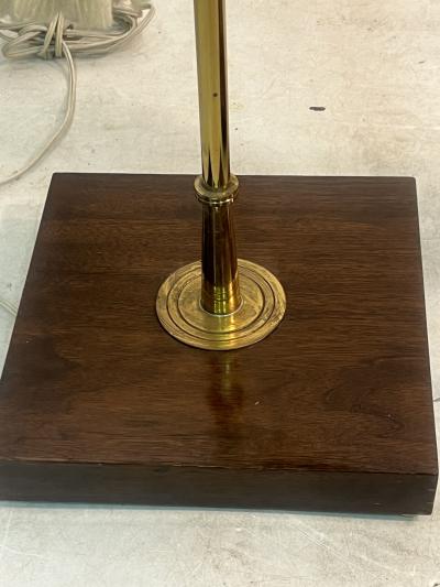 Tommi Parzinger RARE PAIR OF TOMMI PARZINGER BRASS FLOWER AND MAHOGANY BASE FLOOR LAMPS