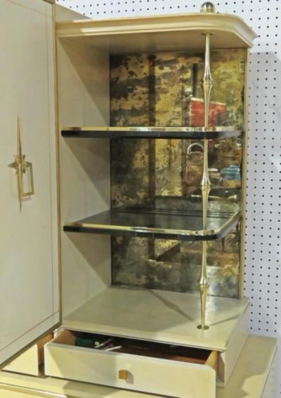 Tommi Parzinger STUNNING MID CENTURY MODERNIST BAR CABINET IN THE MANNER OF TOMMI PARZINGER