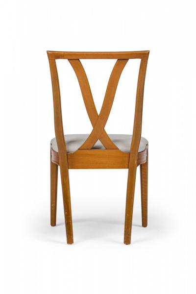 Tommi Parzinger Set of 6 Mid Century Maple Upholstered Dining Chairs Tomlinson 