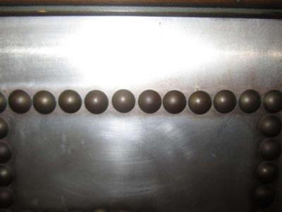 Tommi Parzinger Stunning Pair of Parzinger Style Brass Studded Petite Credenza Mid Century