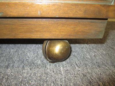 Tommi Parzinger Stunning Pair of Parzinger Style Brass Studded Petite Credenza Mid Century