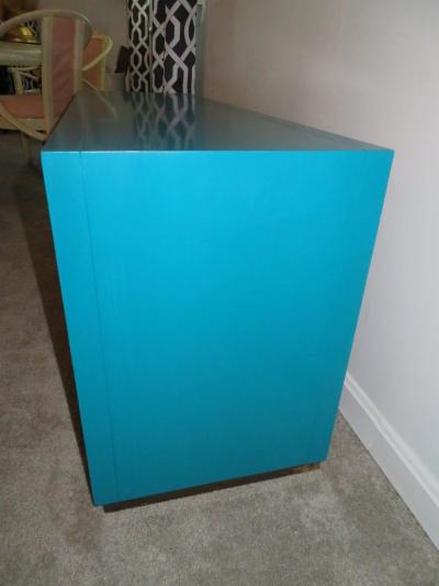 Tommi Parzinger Stunning Petite Parzinger Style Studded Console Credenza Mid Century Modern
