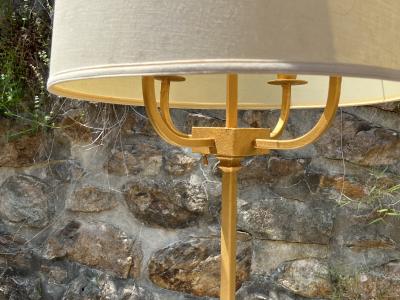 Tommi Parzinger TOMMI PARZINGER GILT METAL AND MARBLE FLOOR LAMP
