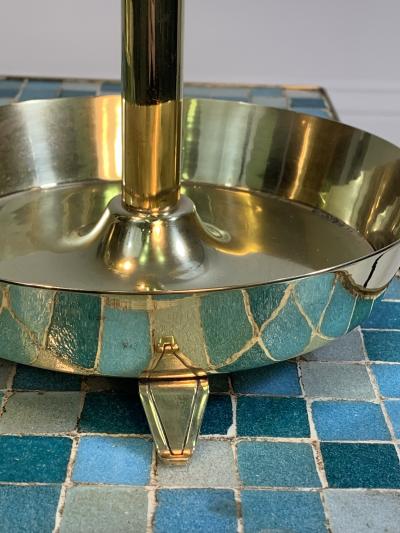 Tommi Parzinger TOMMI PARZINGER PAIR OF MODERNIST BRASS CANDLESTICKS