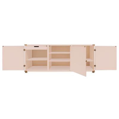 Tommi Parzinger Tommi Parzinger 3 Door Credenza with Iconic Engraved Brass Hardware 1950s