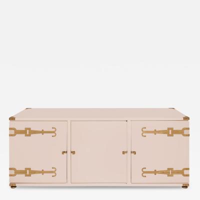 Tommi Parzinger Tommi Parzinger 3 Door Credenza with Iconic Engraved Brass Hardware 1950s