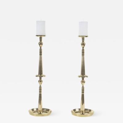 Tommi Parzinger Tommi Parzinger Brass Spindle Candlesticks