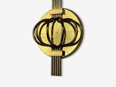Tommi Parzinger Tommi Parzinger Candleholder Sconces Polished Brass Metal USA c 1955